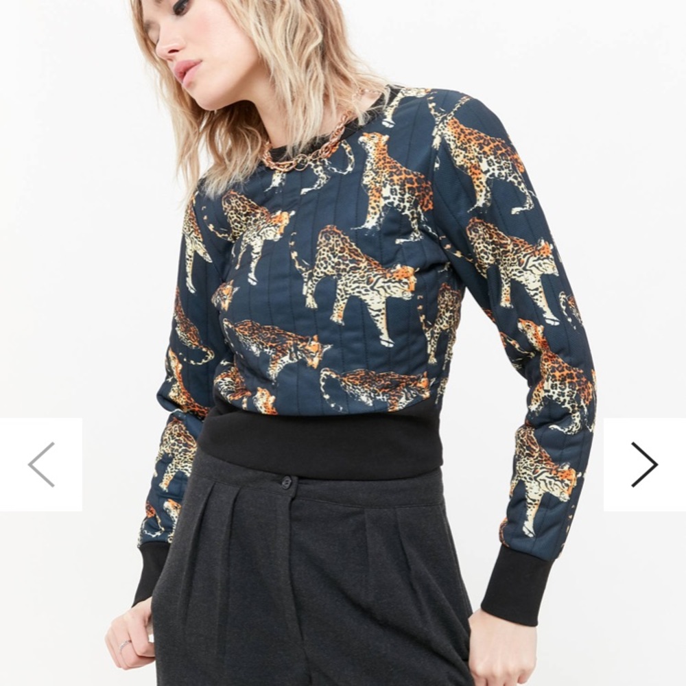 UO Naomi Quilted Crew Neck Sweatshirt
